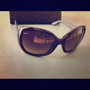 Authentic Gucci dark brown Havana Sunglasses